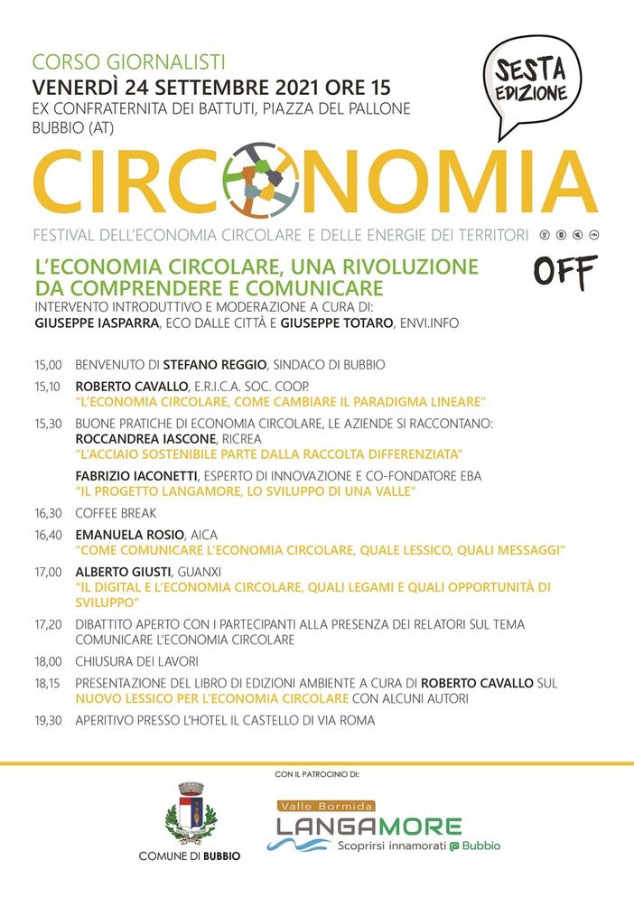 Venerdì Bubbio ospiterà l’ultimo appuntamento della sesta edizione di “Circonomia”