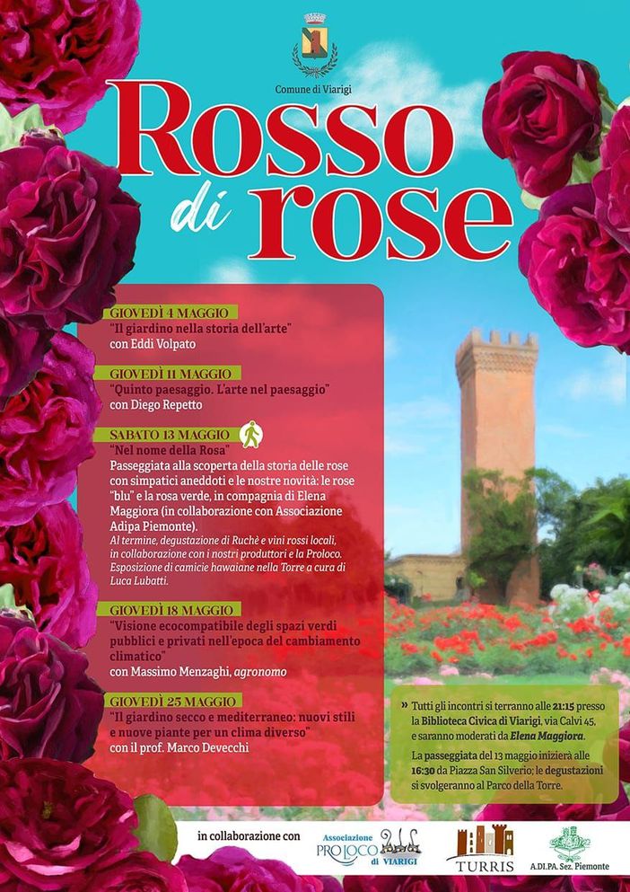 Viarigi celebra le rose con una rassegna che si snoderà nel corso del mese Viarigi celebra le rose con una rassegna che si snoderà nel corso del mese