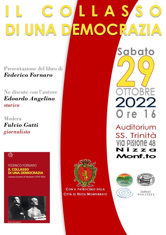 Il 29 ottobre a Nizza Federico Fornaro presenterà "Il Collasso di una democrazia" Il 29 ottobre a Nizza Federico Fornaro presenterà "Il Collasso di una democrazia"