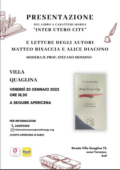 La locandina della presentazione letteraria