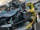 La carcassa della Clio coinvolta nell'incidente avvenuto a Robella