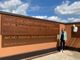 Anna Macchia, sindaco di Villafranca, ritratta in uno scorcio della piazza che verrà inaugurata sabato