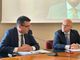 L'assessore alle infrastrutture strategiche e logistica della Regione Piemonte Enrico Bussalino e il consigliere delegato allo sviluppo economico, porti e logistica della Regione Liguria Alessio Piana,