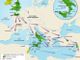 Aree evidenziate in verde, espansione normanna a partire dal XI secolo (credit l’histoire.fr)