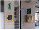 I defibrillatori installati di fronte alla farmacia e all'Ufficio Postale del paese