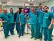 L'equipe della Cardiologia astigiana con il dirigente Scaglione
