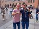 Francesco Caria con Franco Casu, storico fantino del Palio di Asti, a Ferrara