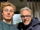 Giulio Ferrari con Mario Nosengo, in una pausa dal set
