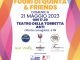 La locandina dell'appuntamento teatrale di solidarietà in programma mercoledì