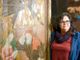 Maria Teresa Nicola e una delle tavole di Vezzolano