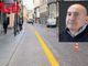 Marco Castaldo (nel riquadro) e la pista ciclabile di corso Alfieri