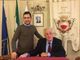 Il consigliere Samuele Bosca con il sindaco di Moncalvo Aldo Fara