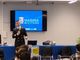 Todaro ritratto nel corso dell'incontro con gli studenti dell'Artom