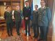 Le tre ufficiali con il prefetto e il comandante provinciale della Guardia di Finanza