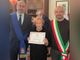 La signora Valle, neo centenaria, con il presidente Rasero e il sindaco di Portacomaro Alessandro Balliano