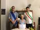 La signora Di Palma con il consigliere Giroldo e il sindaco Orecchia