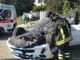 San Damiano, auto si ribalta in regione San Grato [PHOTOGALLERY]