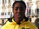 Daisy Osakue con il palazzo della Regione alle spalle