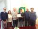 Luca Durandi (terzo da sinistra), l'anno scorso durante i festeggiamenti per il suo 90° compleanno, presso la sede di Confagricoltura Asti