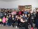 I ragazzi della scuola media all'inaugurazione