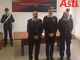 Il comantante Breda, al centro, affiiancato dal maggiore Gallucci (alla sua sinistra) e dal maresciallo Bosu