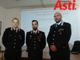 Nella foto, da sinistra, il tenente Roberto Iandiorio, il capitano Alessandro Guglielmo e maggiore Lorenzo Repetto ritratti nel corso della conferenza stampa