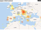 La mappa dei malfunzionamenti monitorati in tempo reale dal sito Downdetector