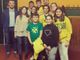 I giovani gialloverdi con il capitano del Palio Michele Gandolfo