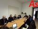 Un'immagine della conferenza stampa di questo pomeriggio. Mancano i consiglieri Ferlisi, Motta e Anselmo, giunti a conferenza in corso