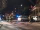 Vigili del fuoco sul luogo del semifrontale che ha posto fine alla fuga dei due immigrati