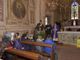 Il comandante della Stazione carabinieri di Montegrosso ritratto nel corso dell'incontro con i fedeli al termine della messa domenicale