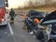 Incidente stradale in autostrada. Interviene elisoccorso e vigili del fuoco per estrarre gli occupanti