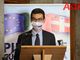 Il presidente Lanfranco durante l'incontro oggi (MerfePhoto)