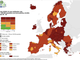 La mappa dei contagi in Europa diffusa dal Ecdc