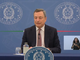 Il premier Draghi durante la conferenza stampa