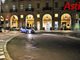 Asti, pattuglia della polizia in una piazza Alfieri deserta