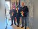La polizia consegna la 'Sciarpa tricolore' al neo commissario Bruno Cavaiuolo e al commissario in pensione Fabio Biamino