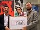 L'inaugurazione dello spazio con l'assessore Candelaresi, Alessandro Guarino e Gregorio Furnari (MerfePhoto)