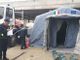 La tenda di fronte al Pronto scoccorso di Asti