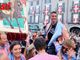 Federico Arri, pochi momenti dopo la vittoria, alla cerimonia della bandiera (Merphefoto)
