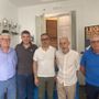 in ordine Tiziano Bragato (componente delegazione), Francesco Pantano (vice delegato), Walter Vercelli (consigliere regionale), Gianfranco Merlo (delegato provinciale) e Bruno Fassone (segretario)