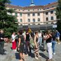 Il presidio, ieri, davanti al Tribunale di Asti