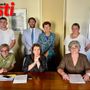 Un'immagine dalla conferenza stampa