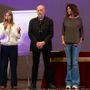 La direttrice della Biblioteca Astense Alessia Conti (a sinistra), Mauro Crosetti e Roberta Bellesini (presidente della Biblioteca) sul palco della scorsa edizione del premio - ph. Franco Rabino