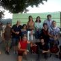 Un'immagine dell'inaugurazione della panchina, risalente al 2016