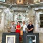 Da sinistra, Michele Formiglio, Sandra e Luigi Roseo e il parroco di Portacomaro don Luigino Trinchero.