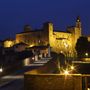 Una suggestiva immagine notturna del castello di Monastero Bormida