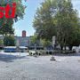 L'allestimento della piazza per il Palio (Archivio - MerfePhoto)