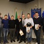 Il gruppo degli ospiti con Carlo Bosticco e Maurizio Nasi