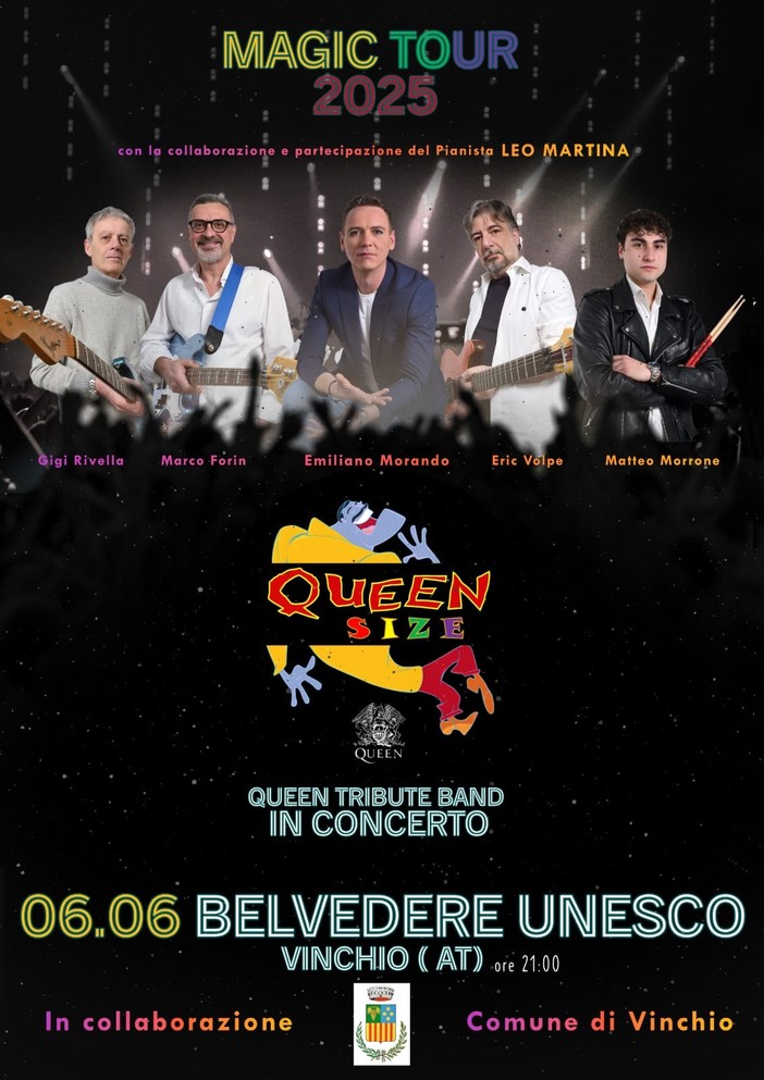 Queen Size in concerto a Vinchio: il debutto del “Magic Tour 2025”
